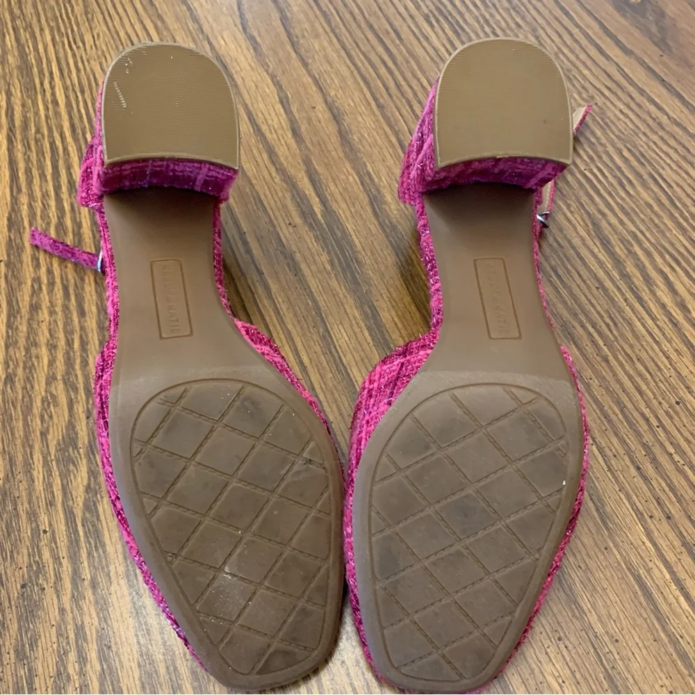 Kelly & Katie Jakie Fuchsia Tweed Ankle Strap Heels Size 6M - Picture 8 of 10